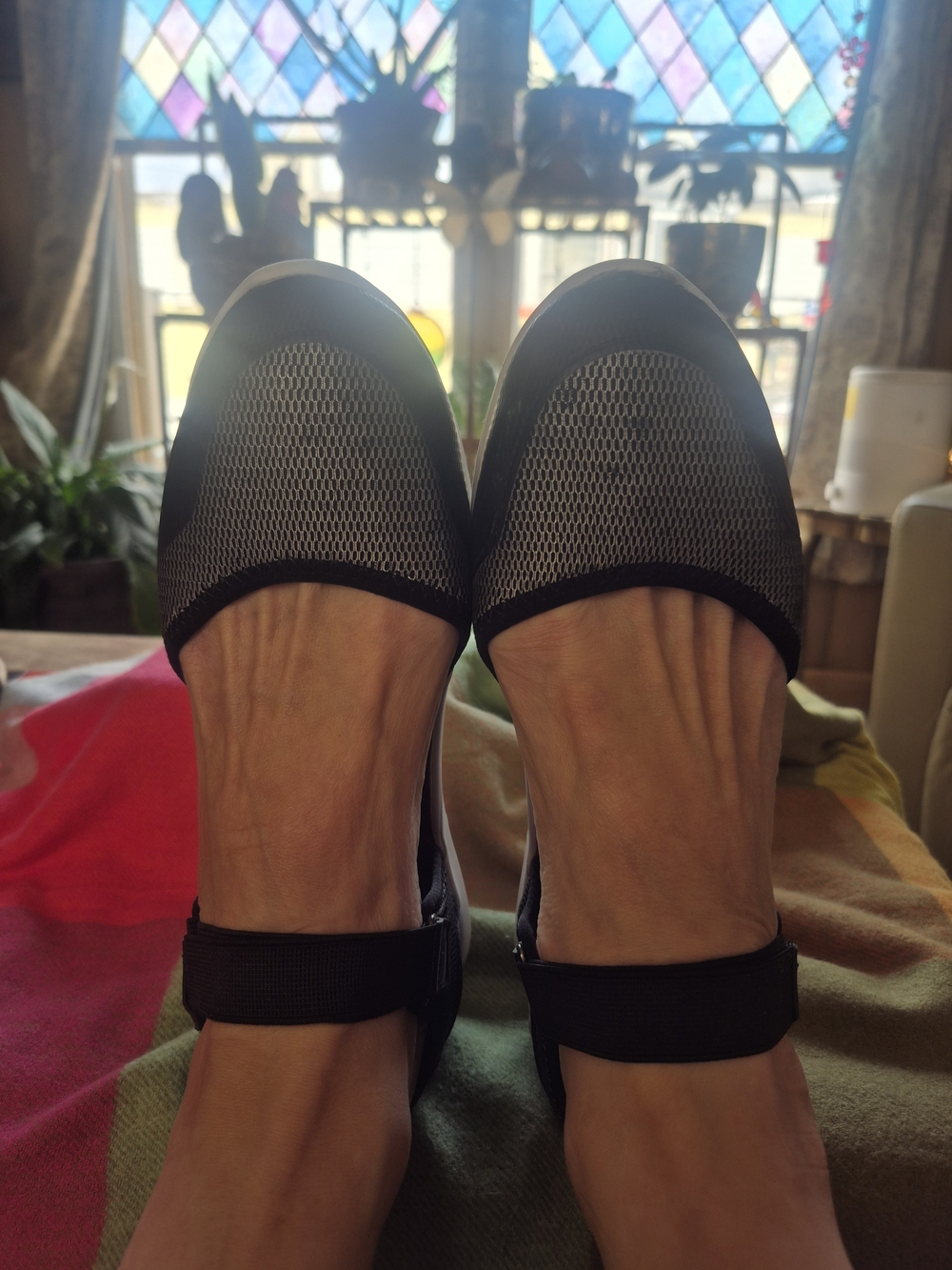 AEROSOLES Black and Gray Espadrille Flats with Ankle Strap